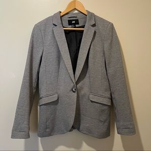 H&M Grey Fitted Suit Blazer